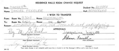Residence Hall Change Request