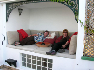 Relaxing with Susie at La Tangerina, Tangier