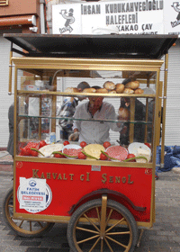 Street vendor in the Istanbul spice market